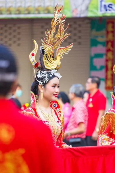 Nakhon Sawan Thailand Fevereiro Mulher Asiática Não Identificada Com Vestido — Fotografia de Stock
