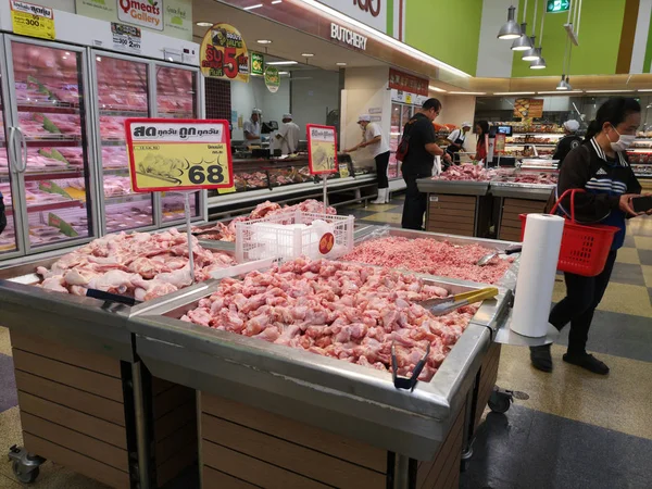 Chiang Rai Thailand Februari Färsk Kyckling Som Säljs Snabbköp Februari — Stockfoto