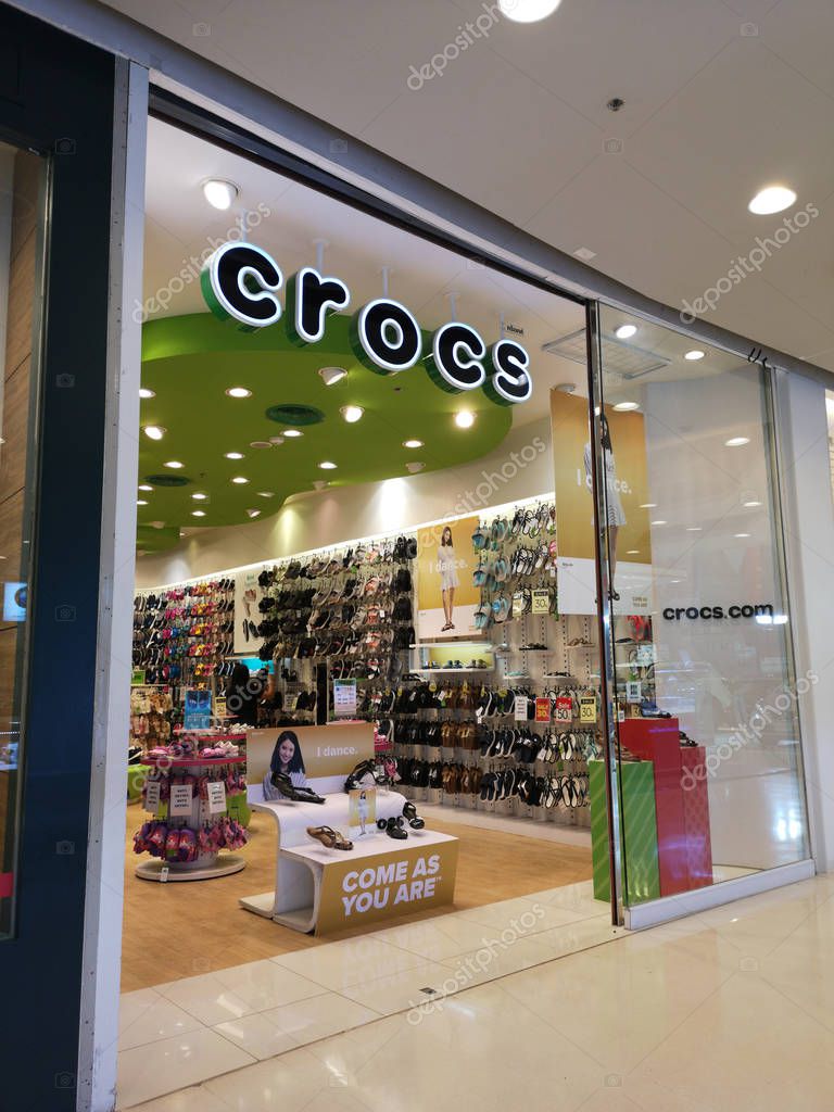 CHIANG RAI, THAILAND - MARCH 7, 2019 : Exterior view of the entrance to the Crocs factory shop in Central department store on March 7, 2019 in Chiang rai, Thailand.