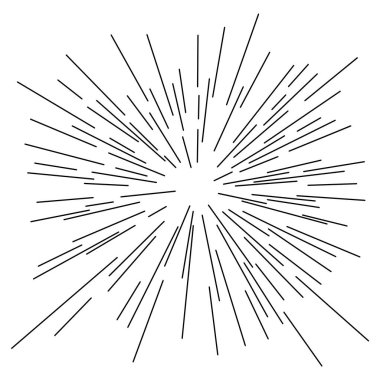merkez vektör illüstrasyon çizim karalama el beyaz arka plan üzerinde izole siyah çizgiler ile çizilmiş hız çizgileri