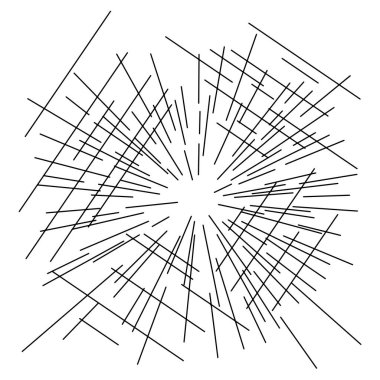 perspektif görünümü vektör illüstrasyon çizim karalama el beyaz arka plan üzerinde izole siyah çizgiler ile çizilmiş ile merkezden hız çizgileri