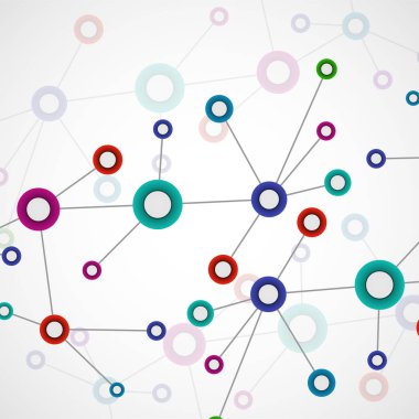 Soyut molekül arka plan, renkli bağlı yapısı. DNA, atom, nöronlar
