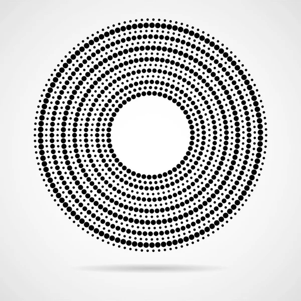 Círculos Pontilhados Abstratos Pontos Forma Circular Efeito Meio Tom Vetor — Vetor de Stock