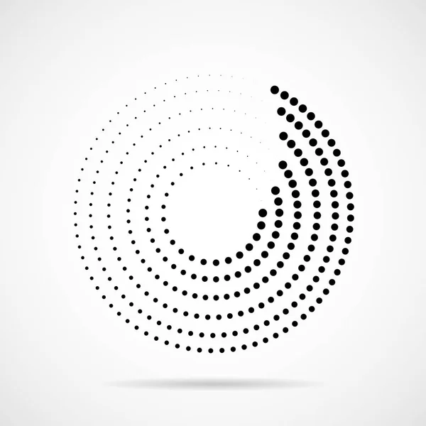 Círculos Pontilhados Abstratos Pontos Forma Circular Efeito Meio Tom — Vetor de Stock