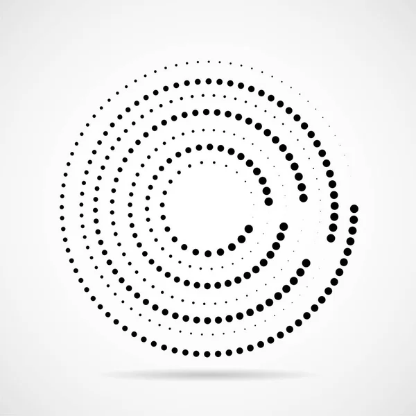 Abstract Bezaaid Cirkels Stippen Ronde Vorm Halftone Effect — Stockvector