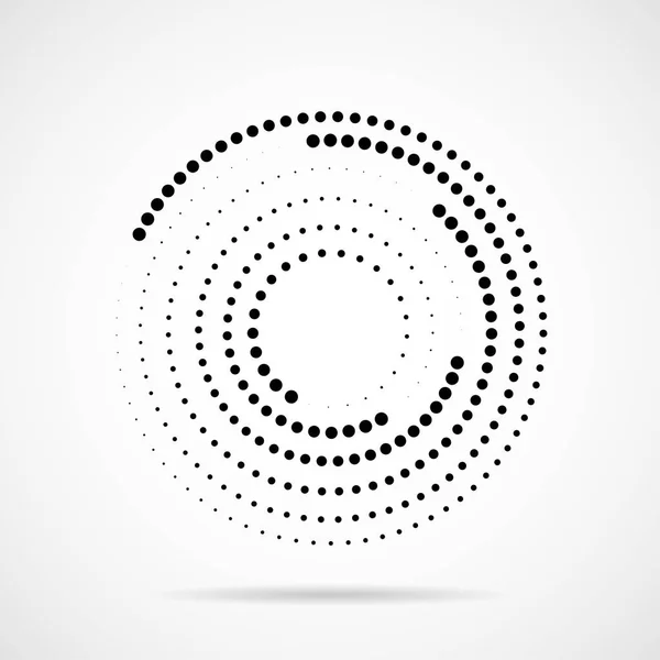 Abstract Bezaaid Cirkels Stippen Ronde Vorm Halftone Effect — Stockvector