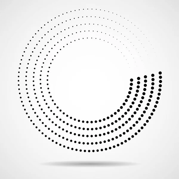 Abstract Bezaaid Cirkels Stippen Ronde Vorm Halftone Effect — Stockvector