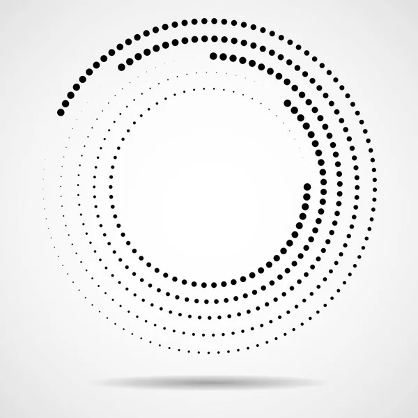 Abstract Dotted Circles Dots Circular Form Halftone Effect — Stock Vector