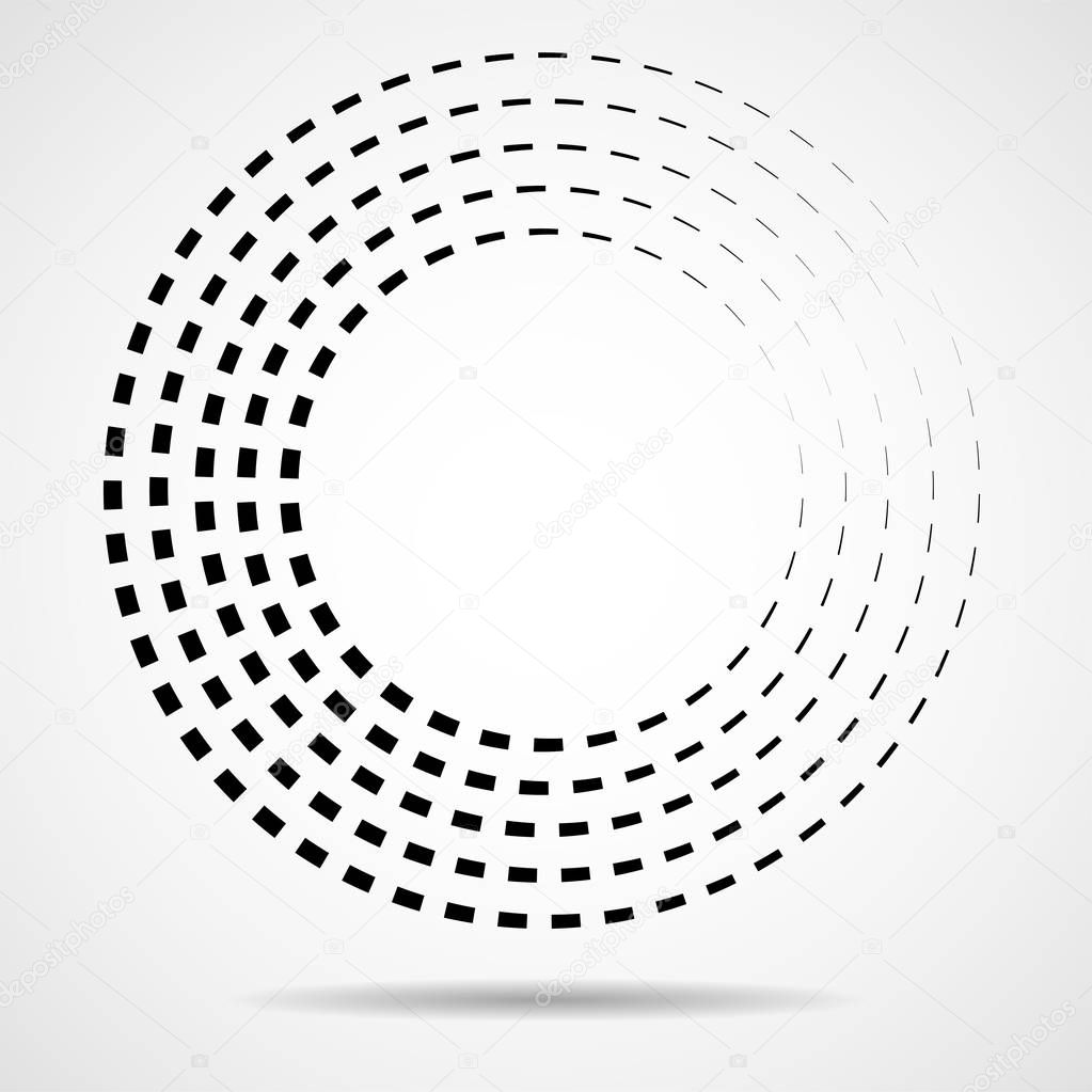 Abstract circular halftone logo. Vector design element