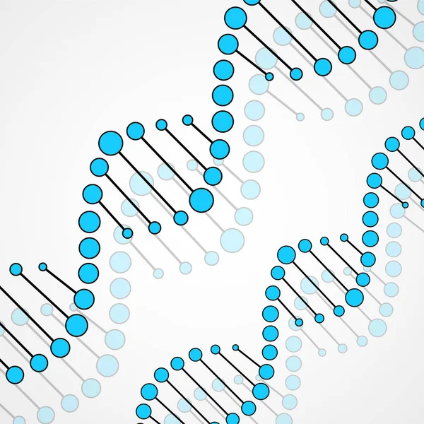 Spirale colorée abstraite de l'ADN, fond de molécule élégant — Image vectorielle