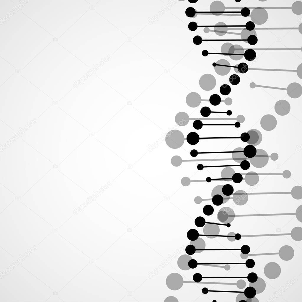 Abstract spiral of DNA, stylish molecule background