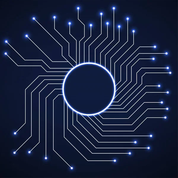 Cpu Microprocessador Microchip Placa Circuito Ilustração Vetorial —  Vetores de Stock