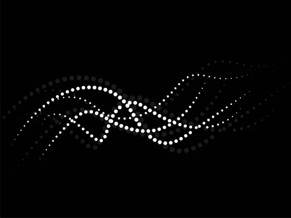 Абстрактный Фон Гладких Пунктирных Линий Полутоновая Волна Векторная Иллюстрация — стоковый вектор