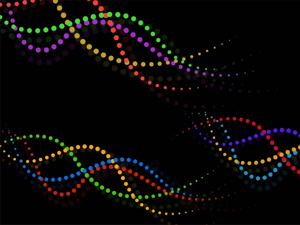 Abstrakter Hintergrund Aus Glatt Leuchtenden Gepunkteten Linien Halbtonwelle Vektor — Stockvektor