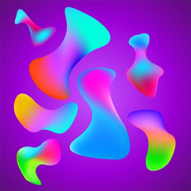Arka plan renkli amorf şekiller. Vektör çizim