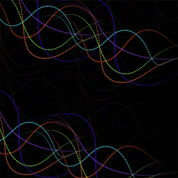 Abstrakter Hintergrund Aus Glatt Leuchtenden Gepunkteten Linien Halbtonwelle Vektor — Stockvektor