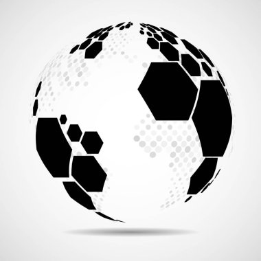 Altıgen yanarak bahislerin doğru dünyanın küre soyut. Vektör arka plan