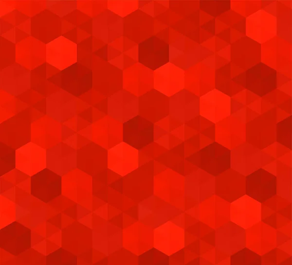 Fondo Abstracto Hexágonos Rojos Patrón Polígonos Geométricos Vector — Vector de stock