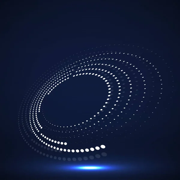 Abstrakta Neon Prickade Cirklar Glödande Prickar Halvton Cirkel — Stock vektor
