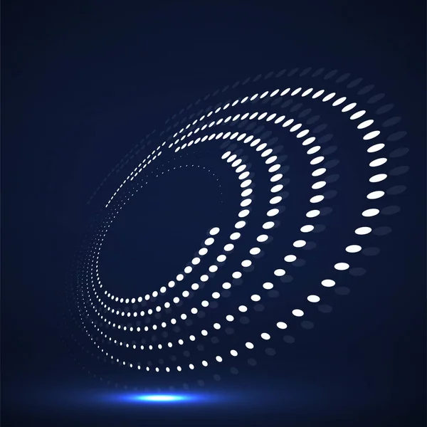 抽象的なネオン ドット サークルです 光るドット ハーフトーン円 — ストックベクタ