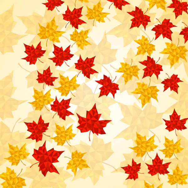 Maple Leaves Triangular Style Autumn Background — Stock Vector