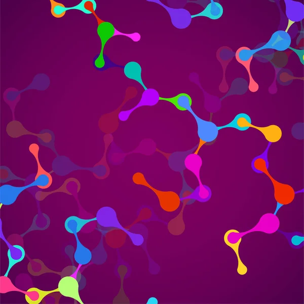Abstracte molecuul structuur van Dna, kleurrijke achtergrond — Stockvector