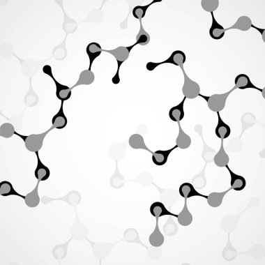 Dna, gri arka plan soyut molekül yapısı