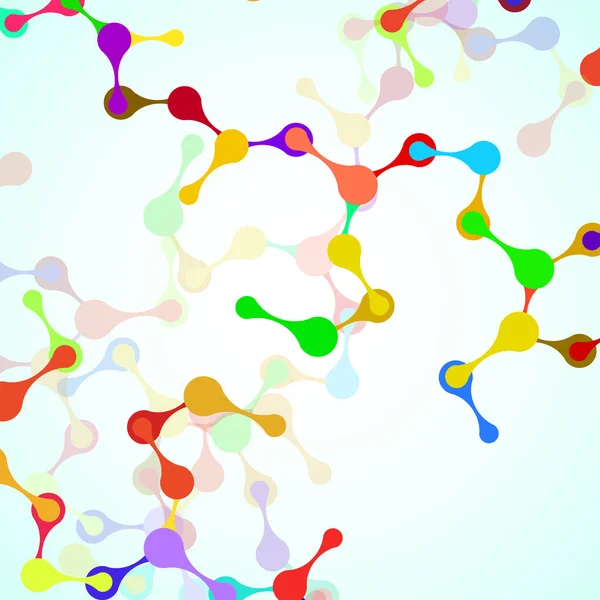 Estructura Molecular Abstracta Del Adn Fondo Colorido — Vector de stock