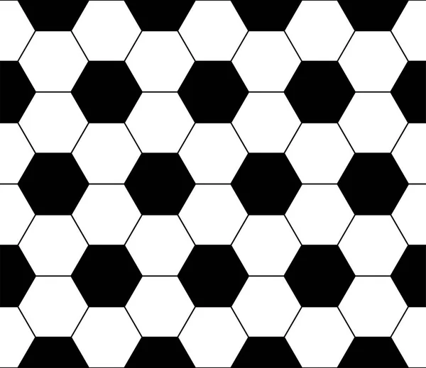 Fußball Nahtlos Geometrischer Schwarzer Und Weißer Hintergrund — Stockvektor