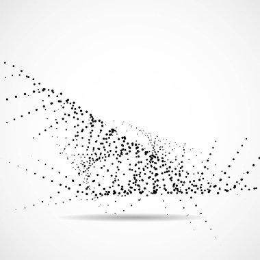 Soyut yarı ton dalga, arka plan noktalı. Vektör tasarımı