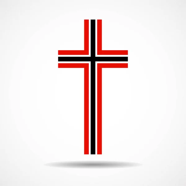 Abstrakcyjny Krzyż Symbol Chrześcijański Znak Linii Wektor — Wektor stockowy