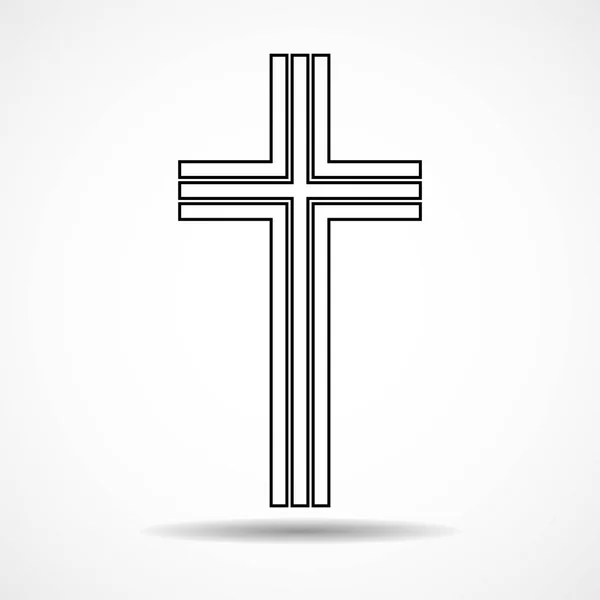 Abstrakt Kors Kristen Symbol Tecken Linjer Vektor — Stock vektor