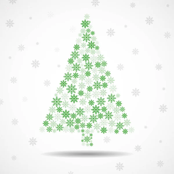 Árbol Navidad Abstracto Copos Nieve Vector Navidad — Vector de stock