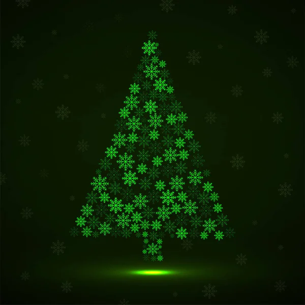 Árbol de Navidad abstracto de copos de nieve. vector de Navidad — Vector de stock