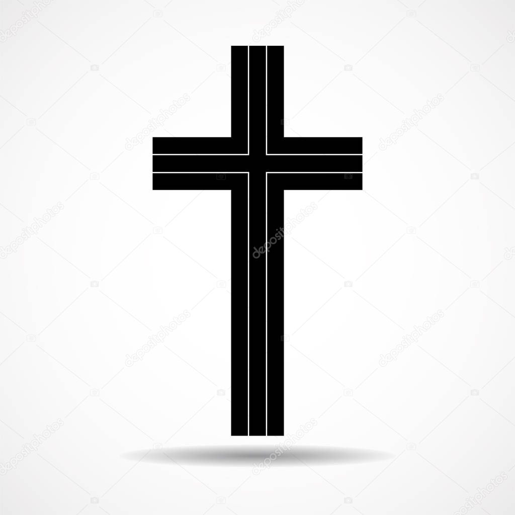 Abstract cross. Christian Symbol. Sign of lines. Vector