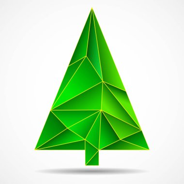 Soyut renkli Noel ağacından üçgenler. Geometrik tarzı.