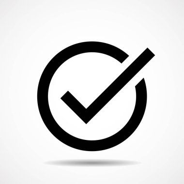 Onay işareti simgesi. Düz simgesi. Sembolü. Vektör