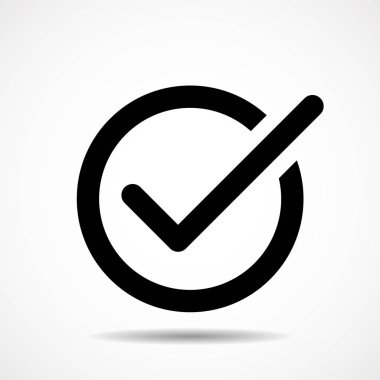 Onay işareti simgesi. Düz simgesi. Sembolü. Vektör