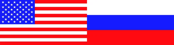 Bandiere degli USA e della Russia. Vettore — Vettoriale Stock