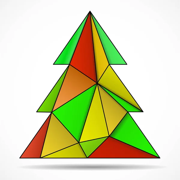 Árvore de Natal colorido abstrato de triângulos. Estilo geométrico —  Vetores de Stock