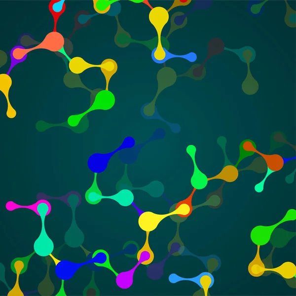 抽象的 dna 分子结构, 五颜六色的背景。向量 — 图库矢量图片