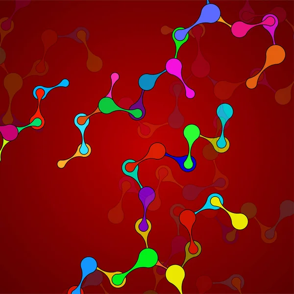 Estructura molecular abstracta del ADN, fondo colorido. Vector — Vector de stock