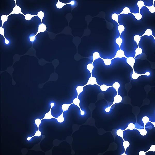 Αφηρημένη νέον μόριο δομή του Dna, λαμπερό φόντο. Διάνυσμα — Διανυσματικό Αρχείο