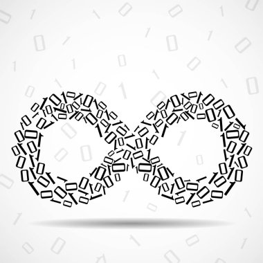 İkili kodundan soyut işareti sonsuzluk. Vektör