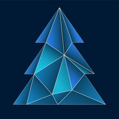 Soyut renkli Noel ağacından üçgenler. Geometrik tarzı