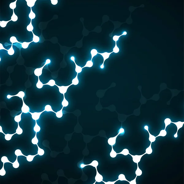 Estructura Abstracta Molécula Neón Del Adn Fondo Brillante — Archivo Imágenes Vectoriales