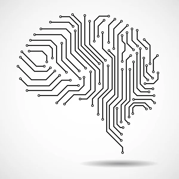 Абстрактний Технологічний Мозок Друкована Плата Технологічний Фон — стоковий вектор