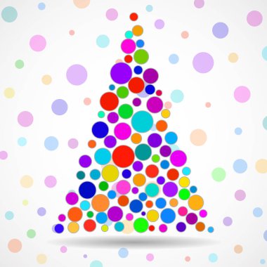 Soyut renkli Noel ağacı çevrelerin. Vektör