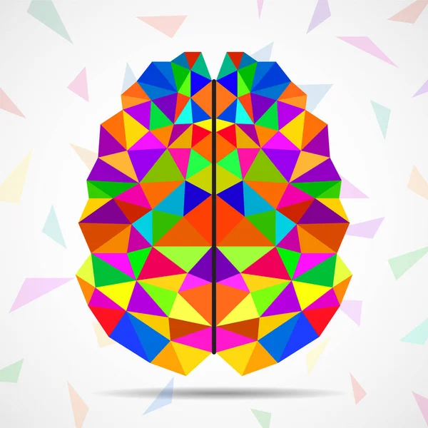 Abstraktní Geometrické Lidský Mozek Barevné Trojúhelníky — Stockový vektor