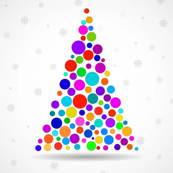 Arbre Noël Abstrait Coloré Cercles Vecteur — Image vectorielle